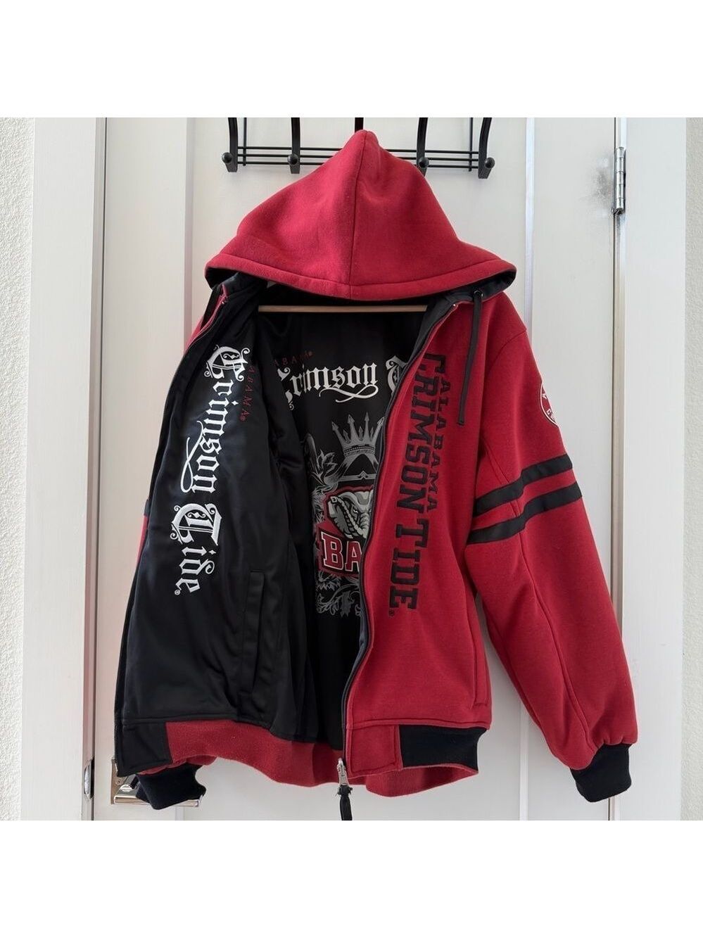 Alabama Crimson Tide REVERSIBLE Varsity Jacket Full Snap RR Design Size M